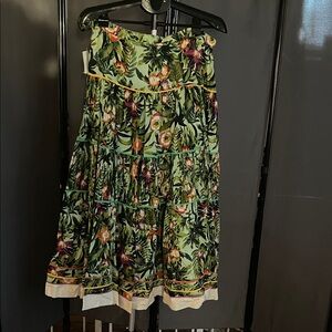 Coldwater Creek Tropical Print A-Line Skirt